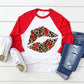 Baseball leopard lips sublimation design