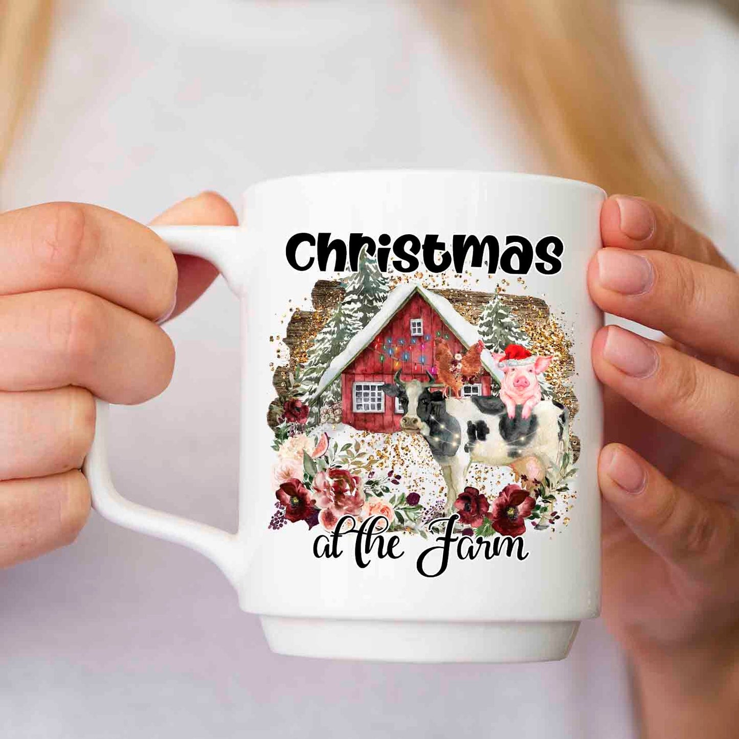 Christmas at the farm sublimation design