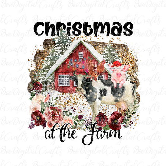 Christmas at the farm sublimation design