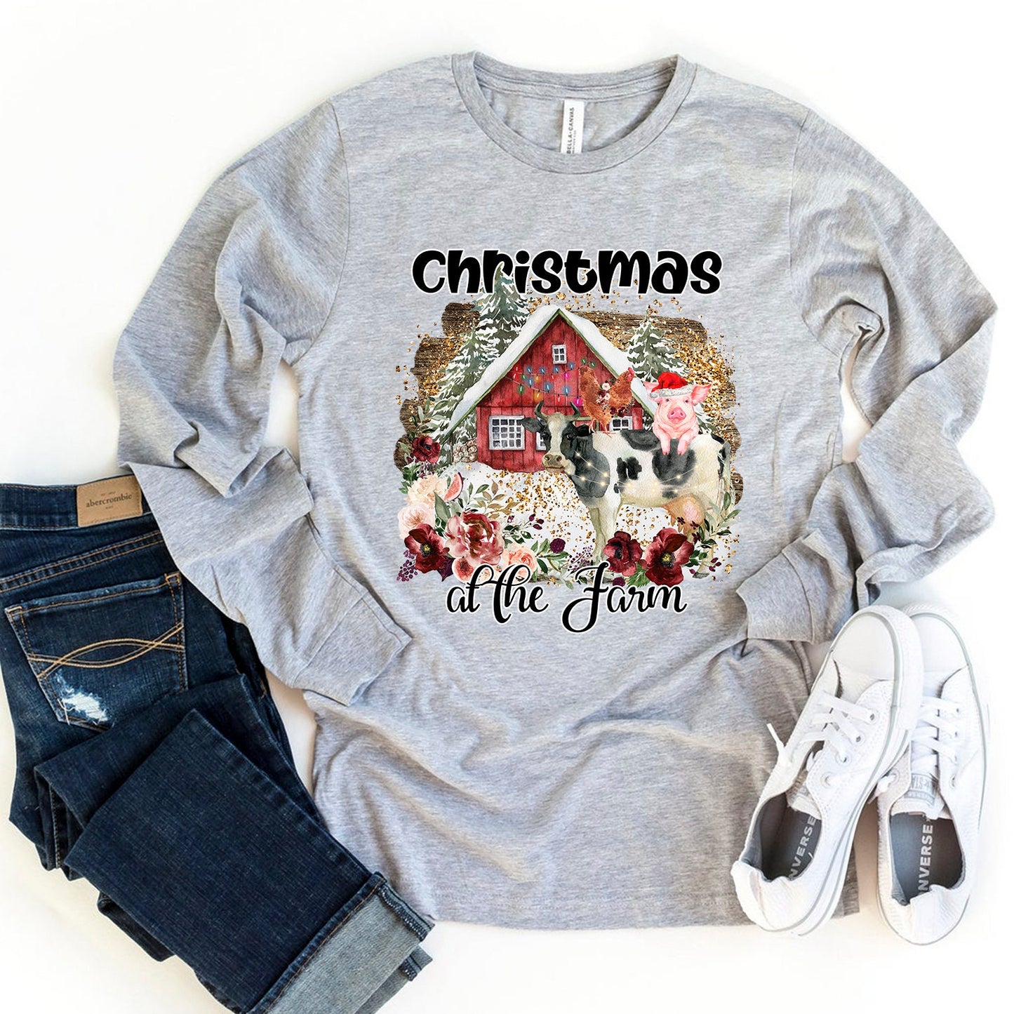 Christmas at the farm sublimation design