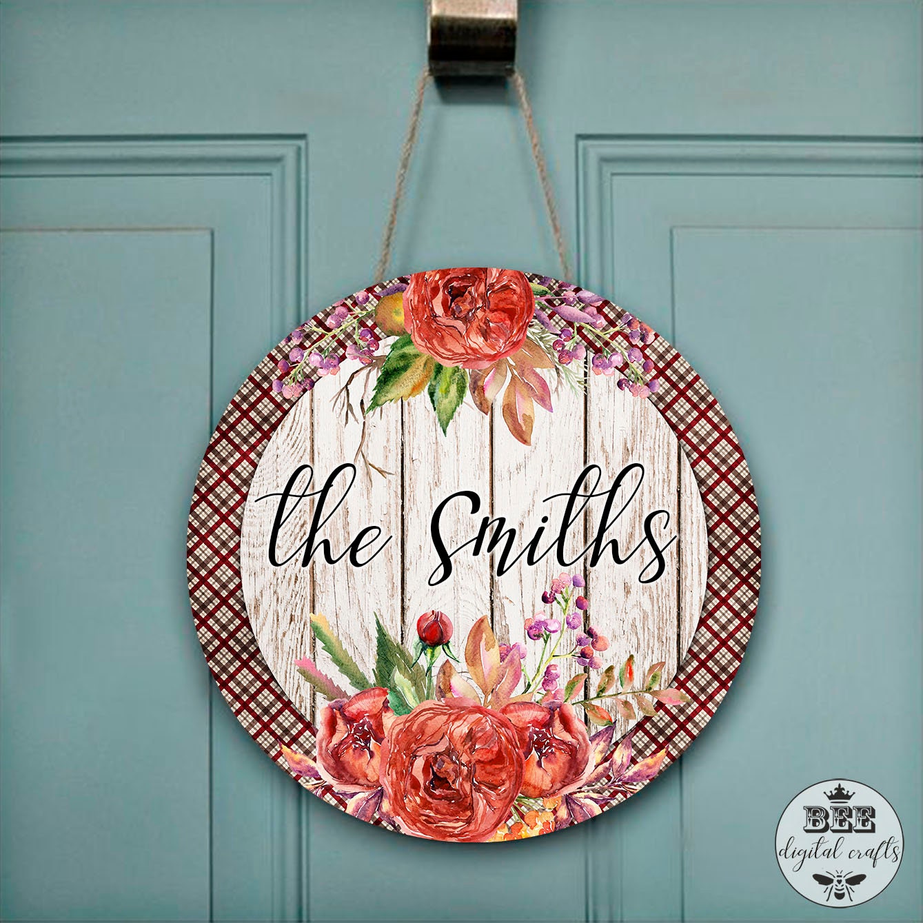 Welcome door hanger, 12 inch digital download