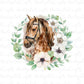 Horse with flower sublimation design