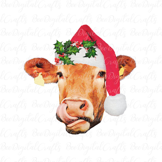 Christmas cow sublimation design