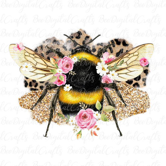 Bee with flower sublimation design