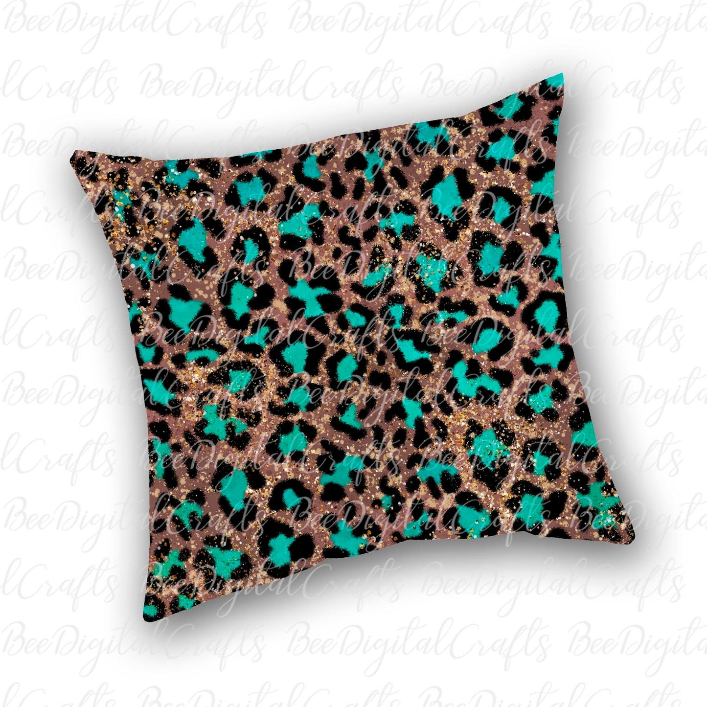 Teal cheetah background sublimation design