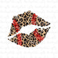 Baseball leopard lips sublimation design