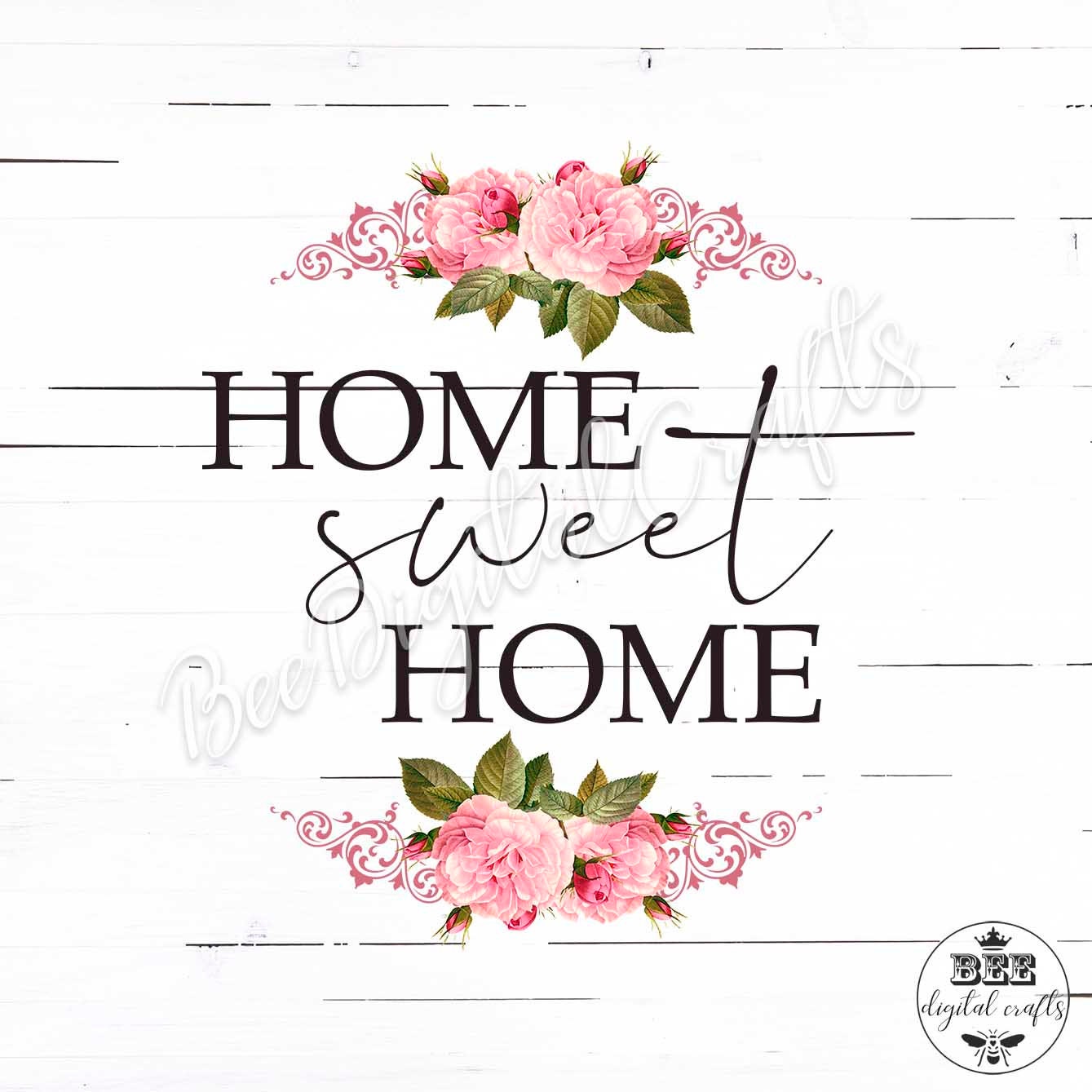 Home sweet home door hanger, 12 inch download design