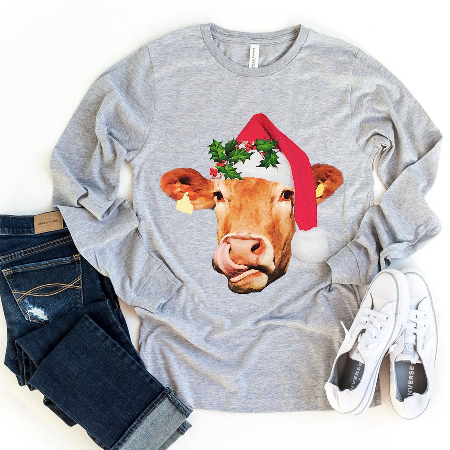 Christmas cow sublimation design