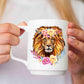 Lion with flowers sublimation design