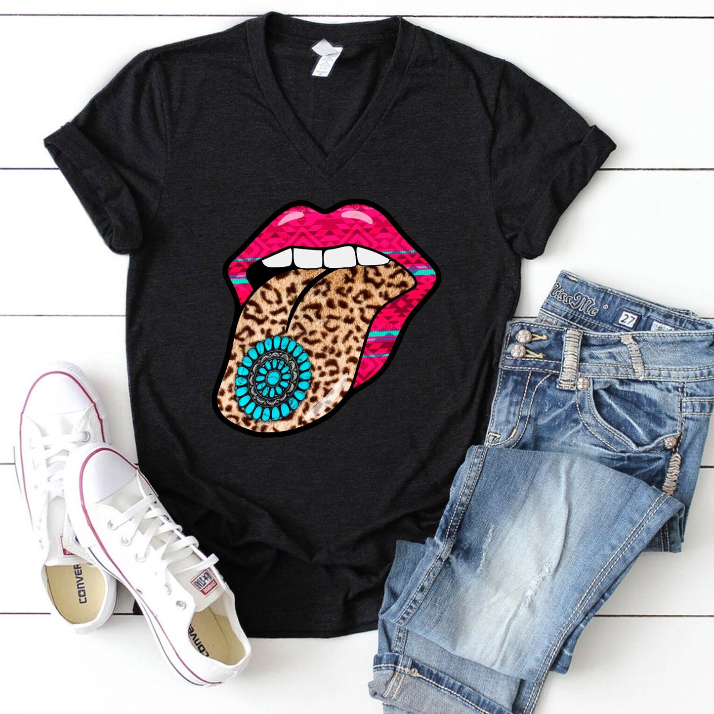 Leopard tongue sublimation design