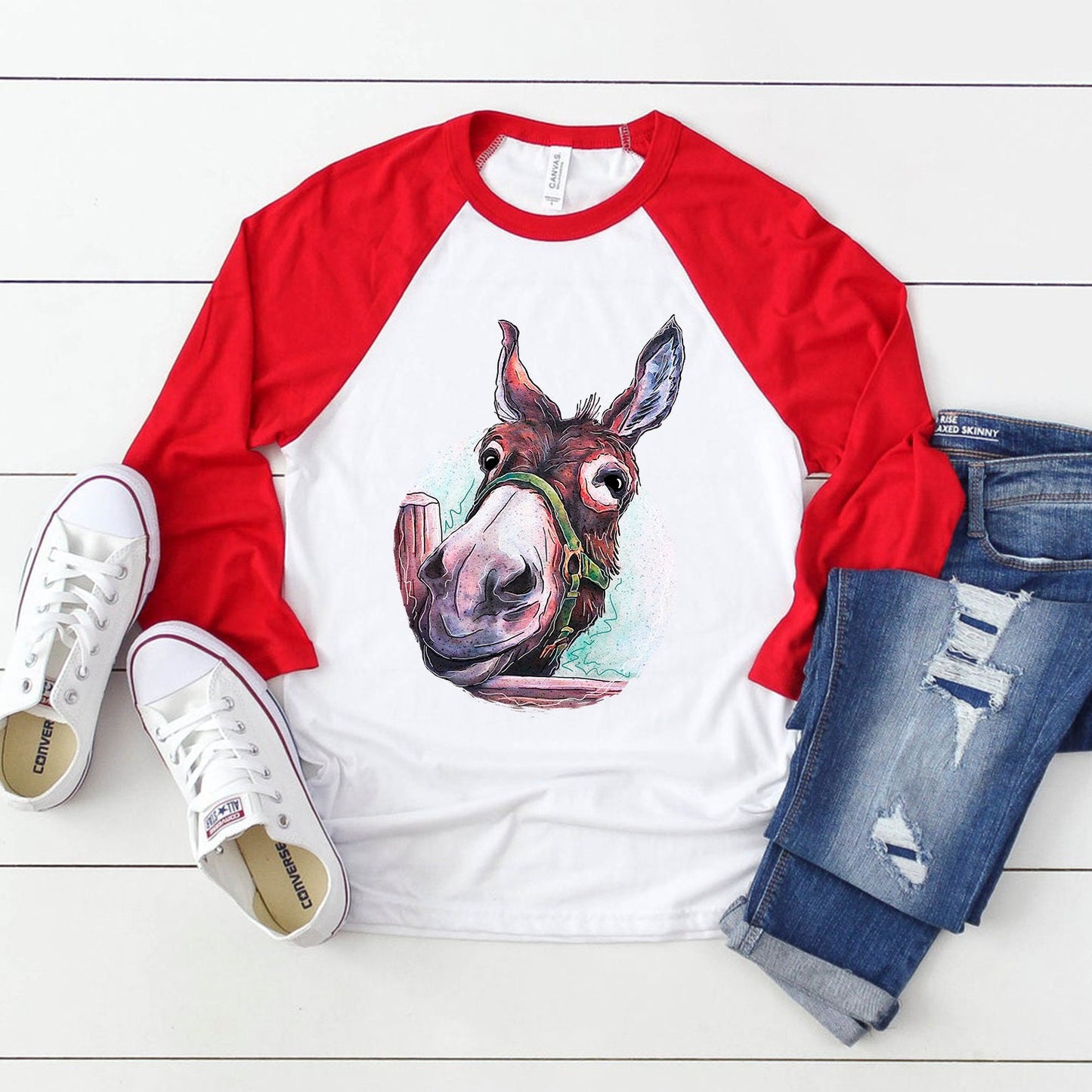 Watercolor donkey sublimation design