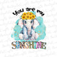 You are my sunshine sublimation design