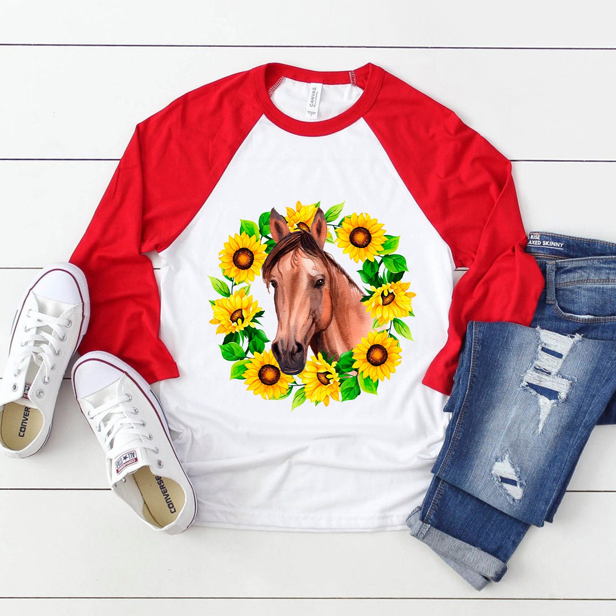 Sunflower horse sublimation design