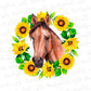 Sunflower horse sublimation design