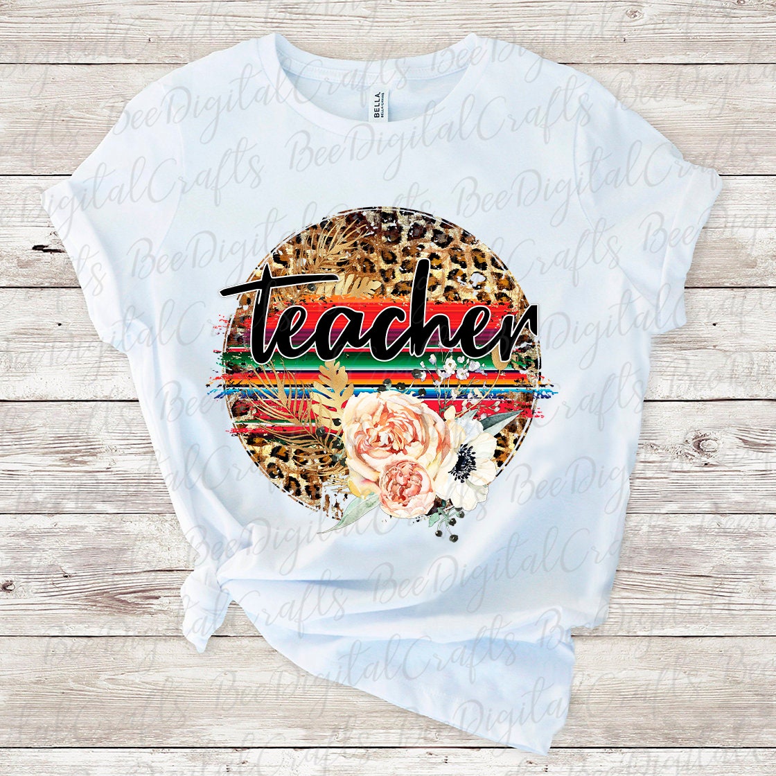 Teacher leopard sublimation design