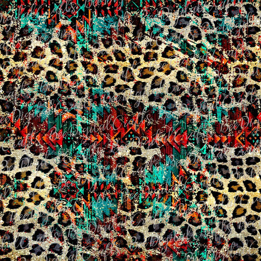 Aztec leopard print sublimation design