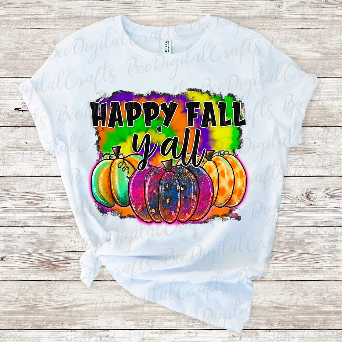 Happy fall y'all Pumpkin sublimation design