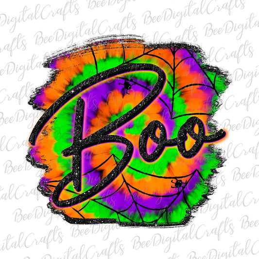 Halloween tie dye Boo sublimation design