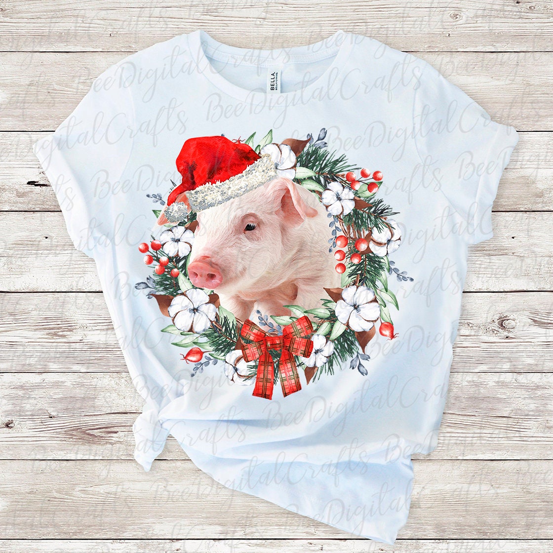 Christmas pig sublimation design