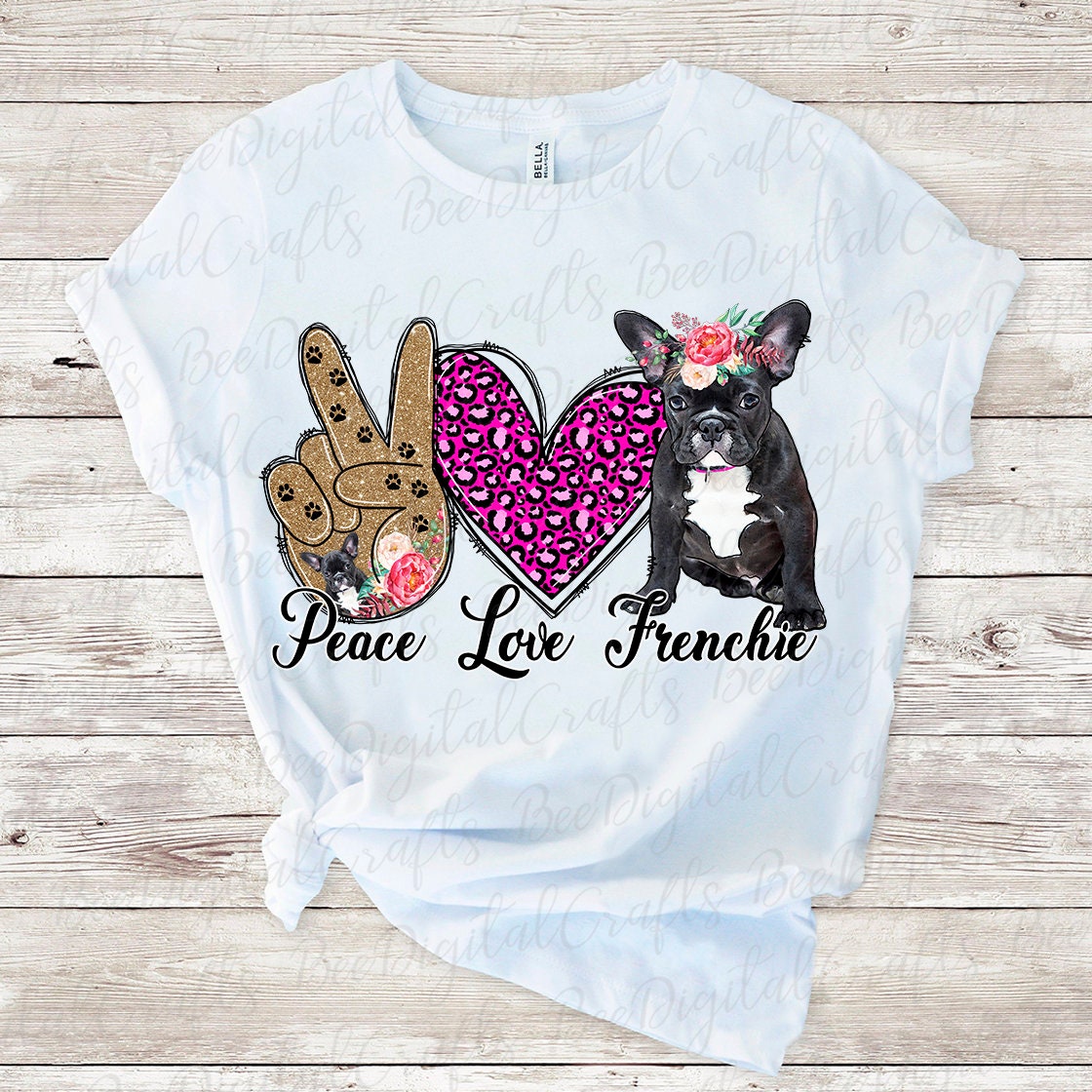 Peace love frenchie sublimation design