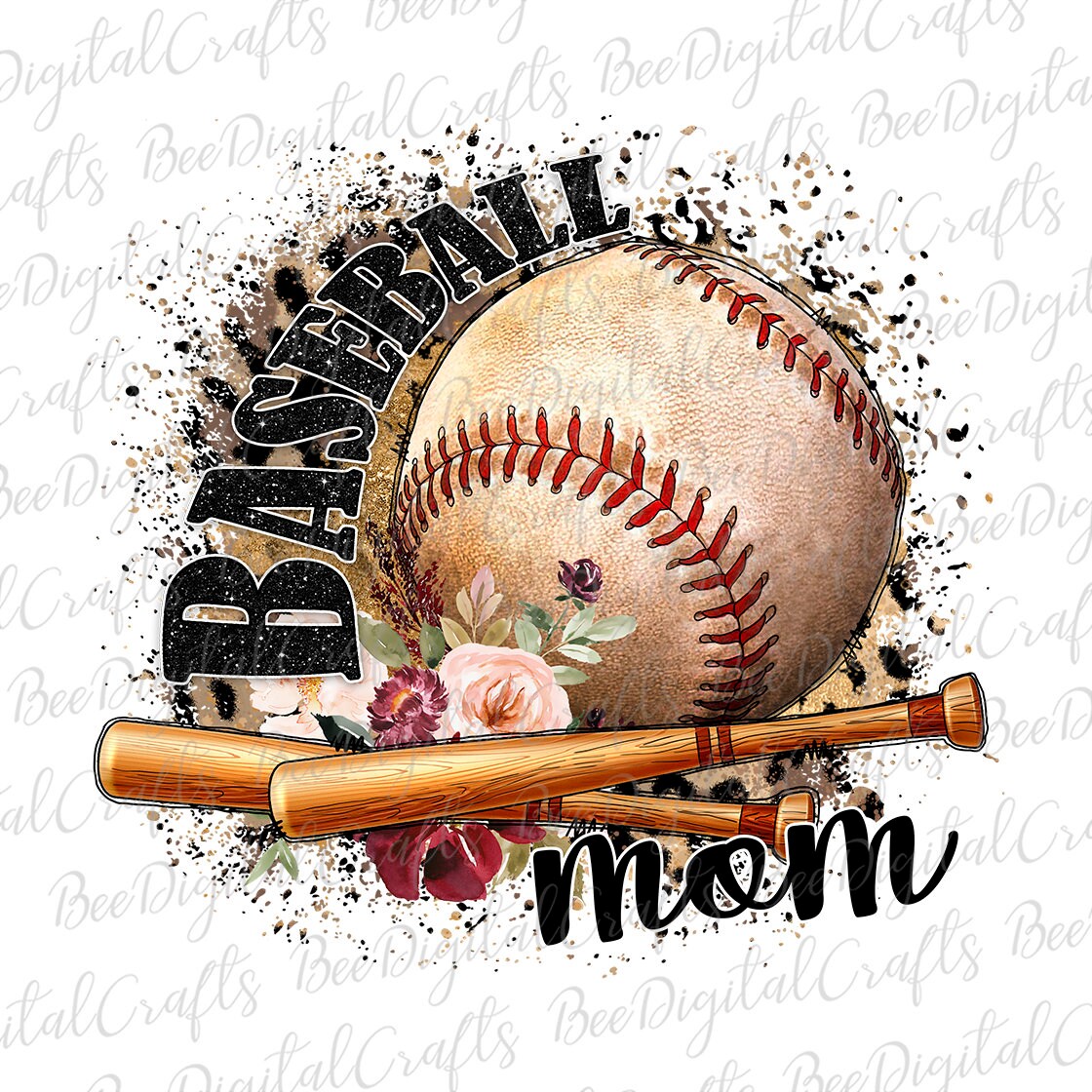 Baseball mom sublimation design