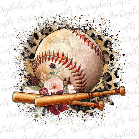 Baseball leopard sublimation design