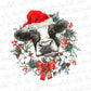 Christmas cow with wreath sublimation design