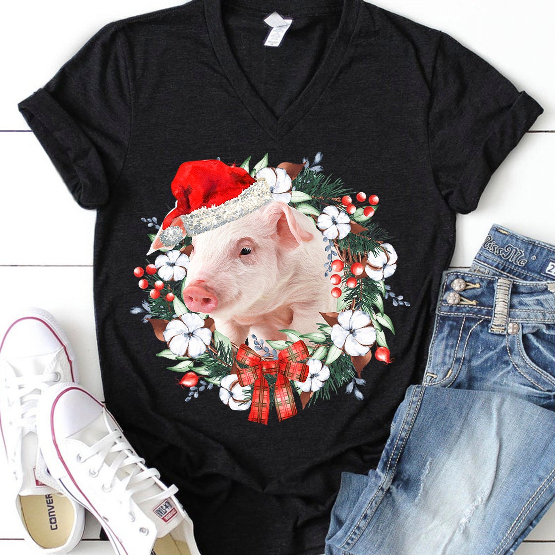 Christmas pig sublimation design