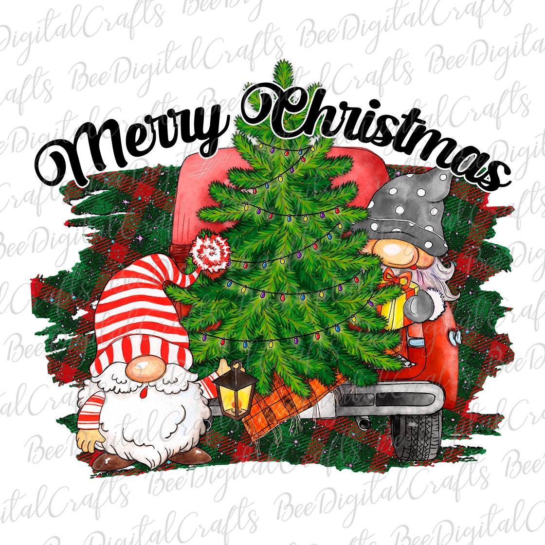 Merry Christmas gnomies sublimation design