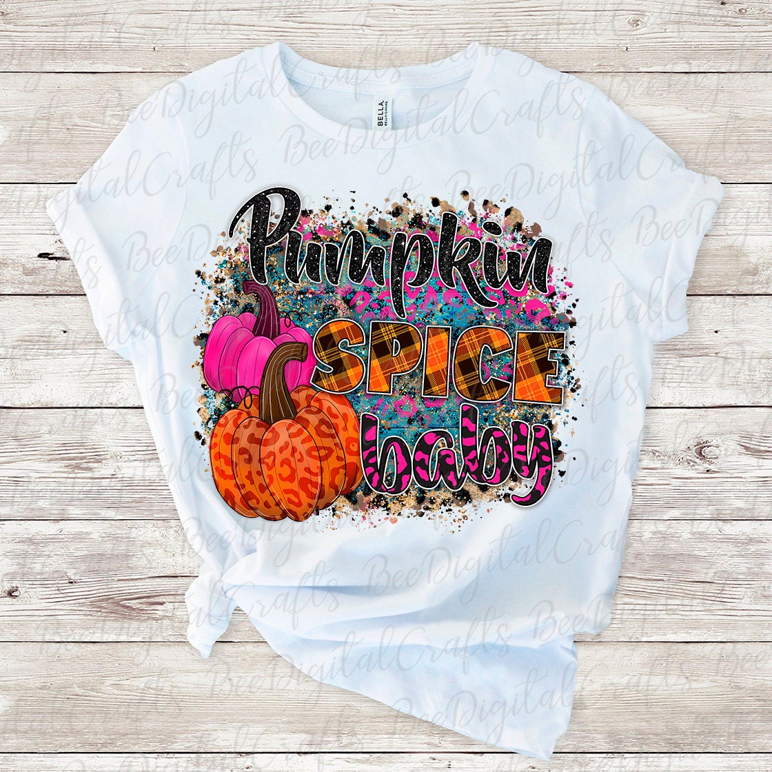 Pumpkin spice baby sublimation design