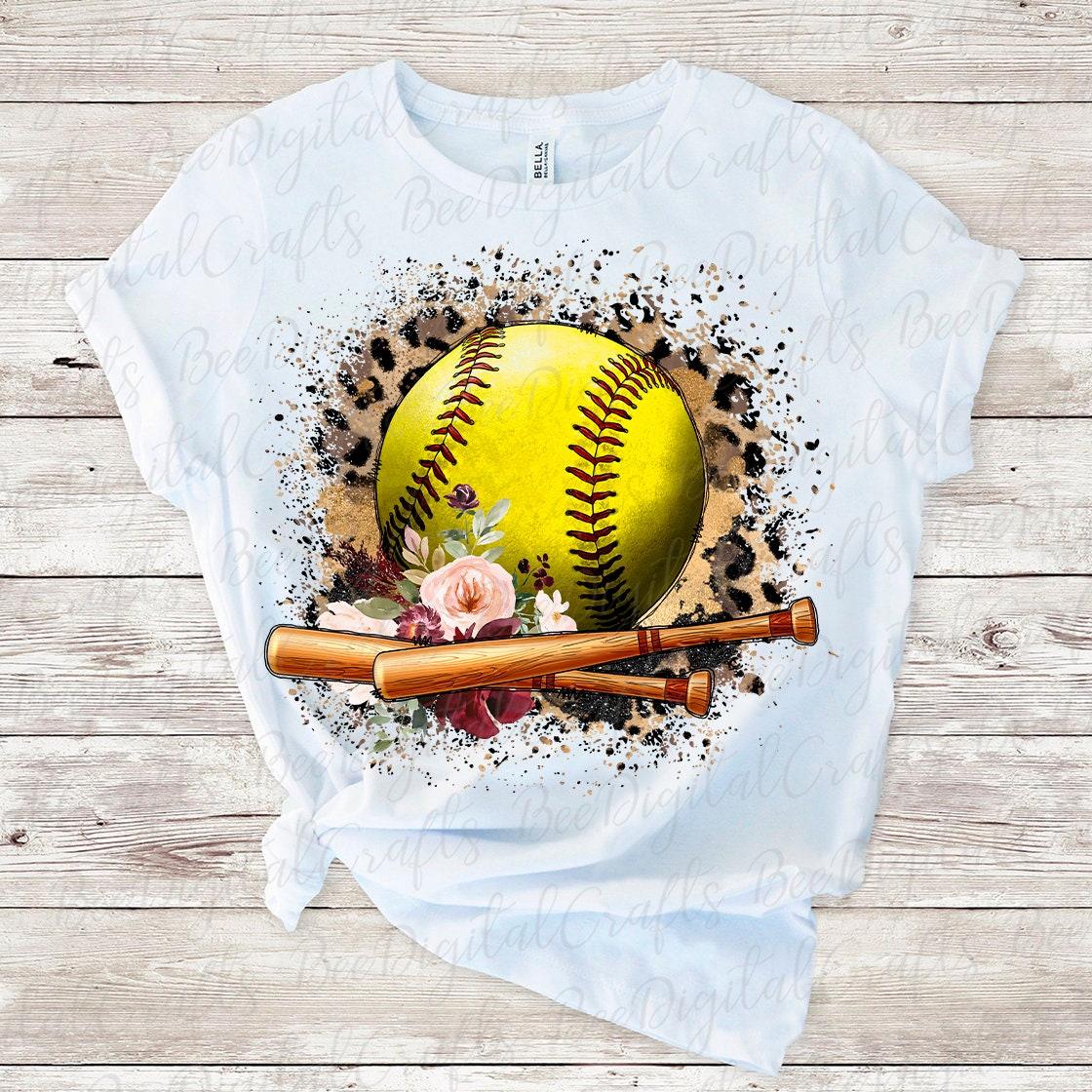 Softball leopard sublimation design