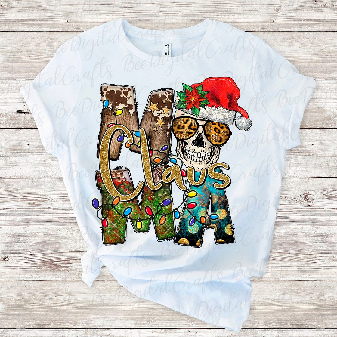 Mama Claus skull sublimation design