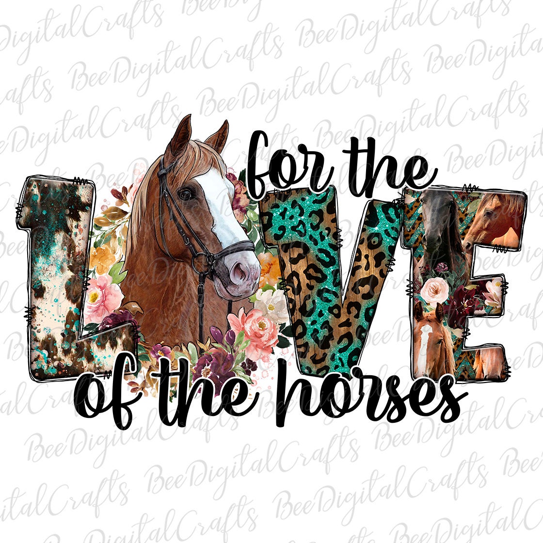 For the love of the horses sublimation design