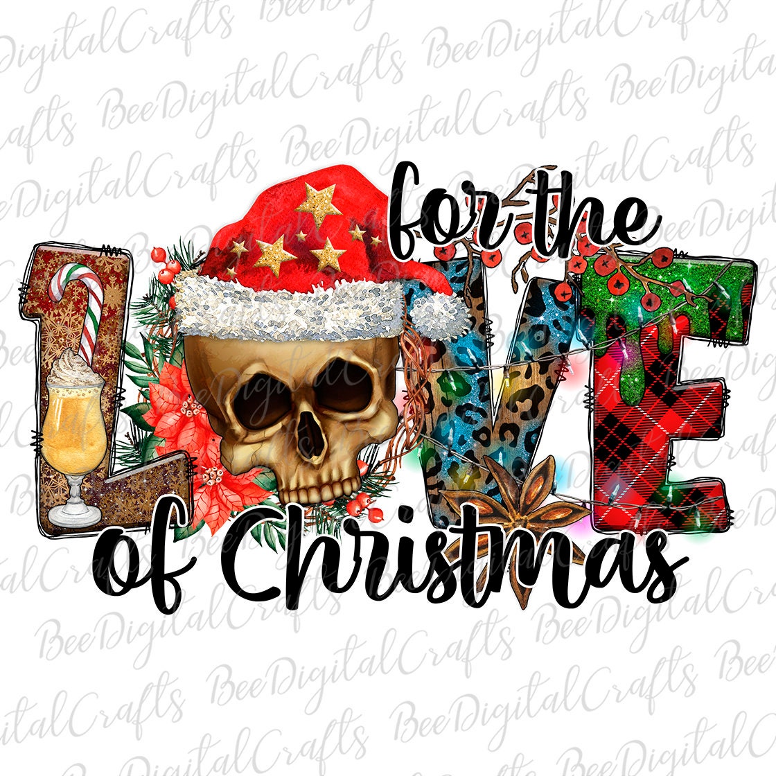 For the love of Christmas sublimation design