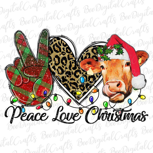 Peace love Christmas sublimation design