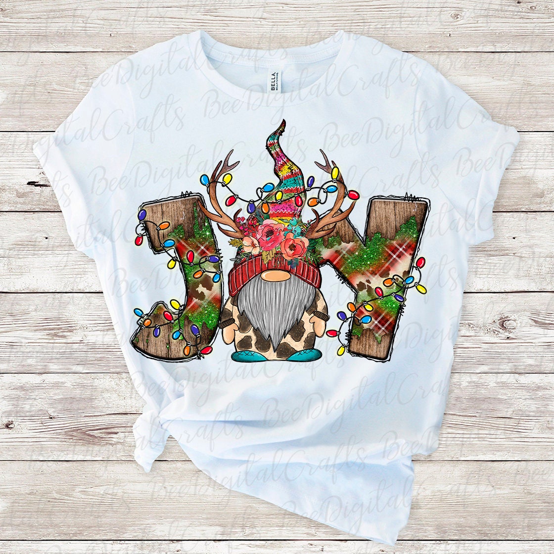 Joy western gnome sublimation design