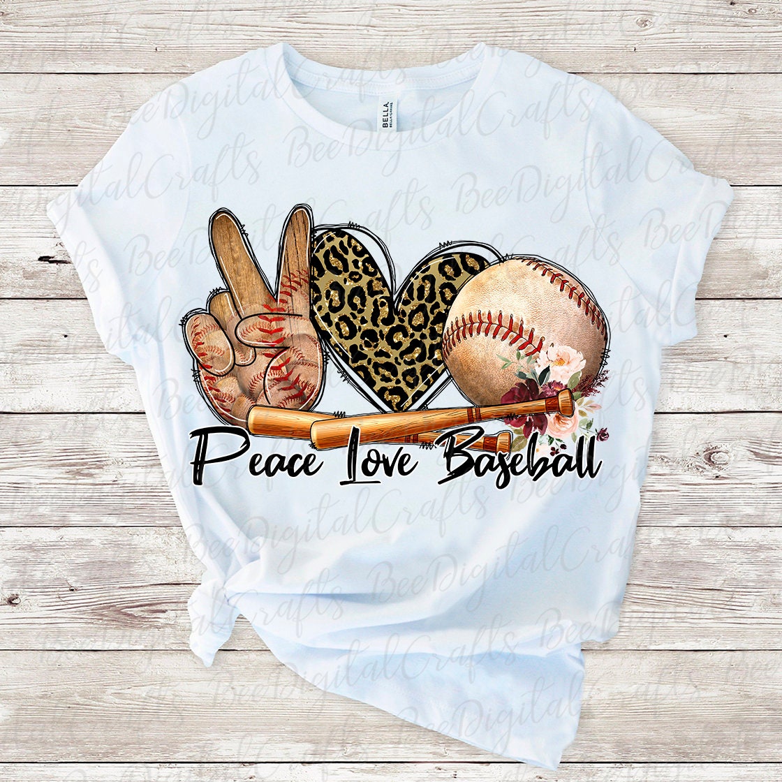 Peace love baseball sublimation design