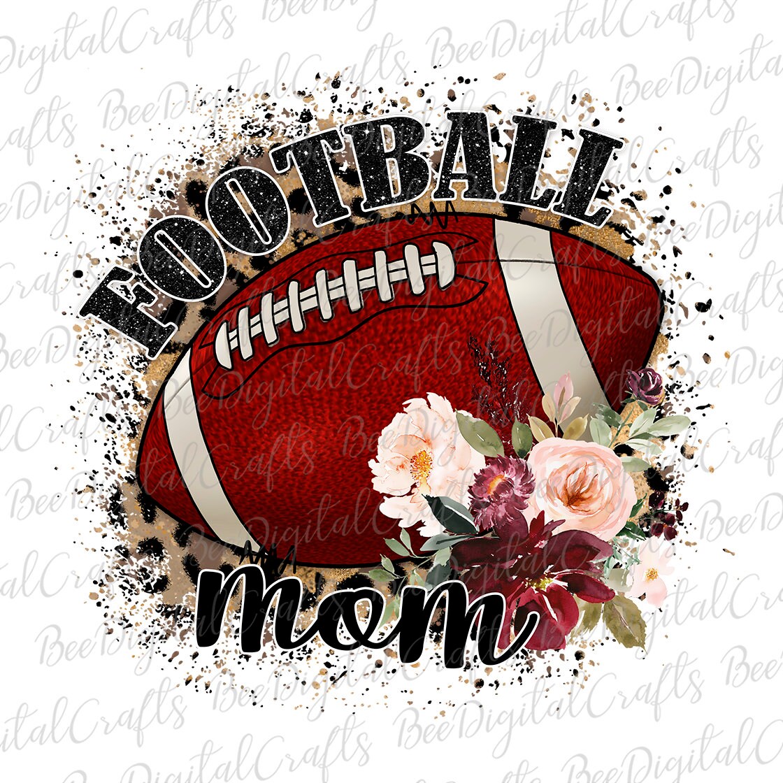 Football Mom Sublimation Design   BeeDigitalCrafts