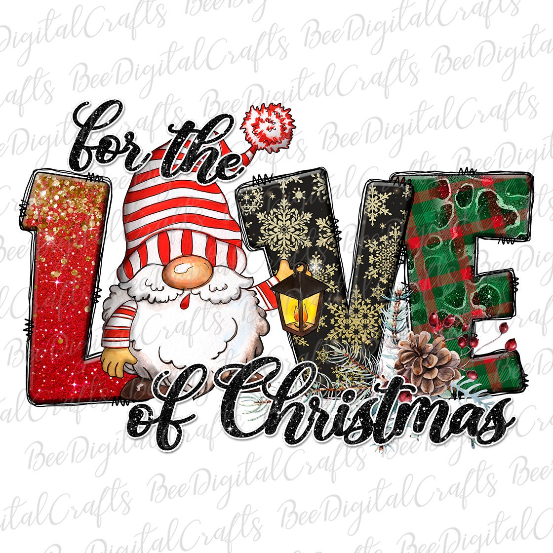 For the love of Christmas sublimation design