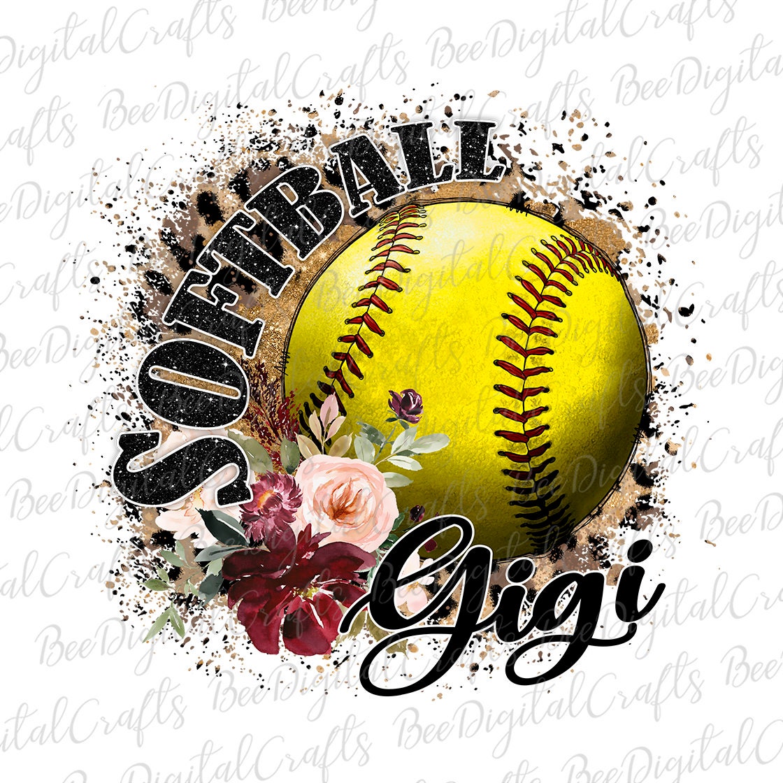 Softball gigi sublimation design