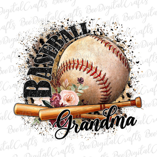 Baseball grandma sublimation design