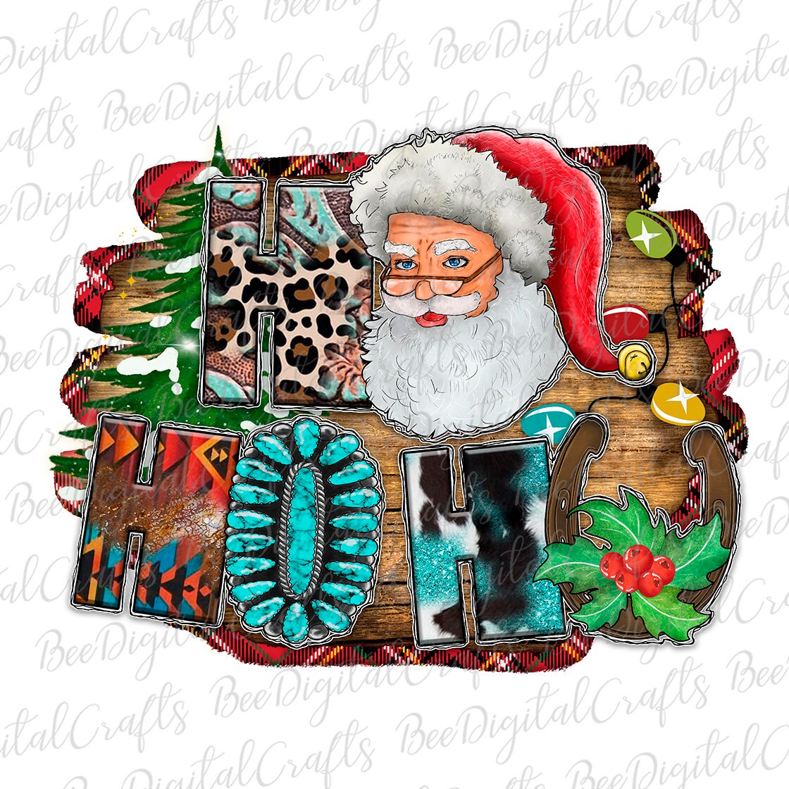 Ho ho ho Santa sublimation design