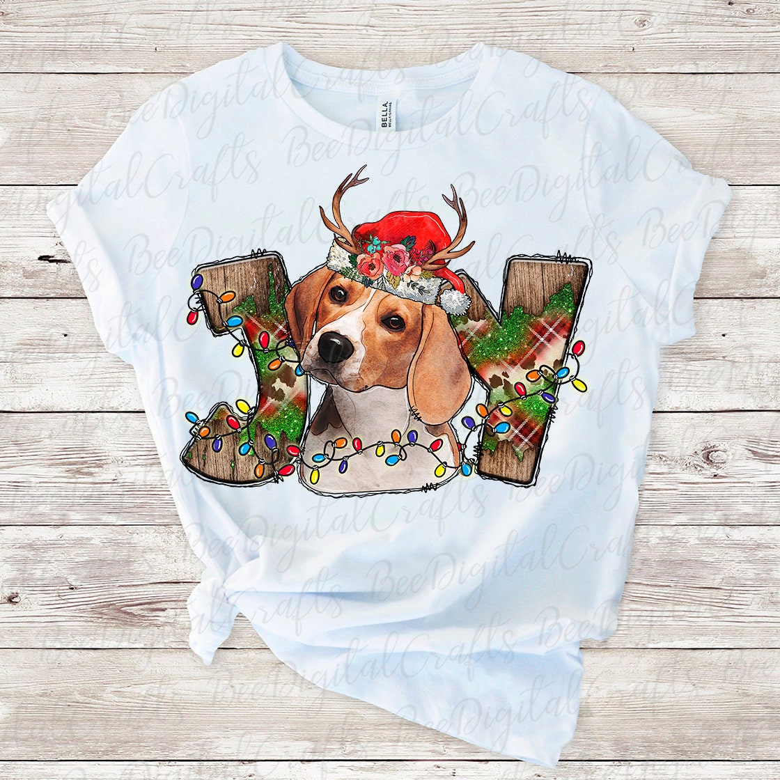 Christmas Joy Beagle sublimation design