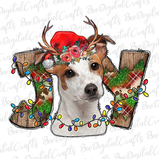 Christmas Joy jack russel terrier sublimation design