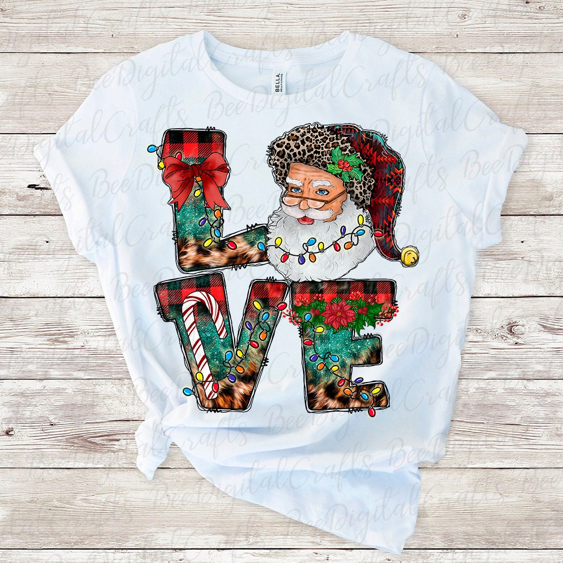 Christmas love Santa sublimation design