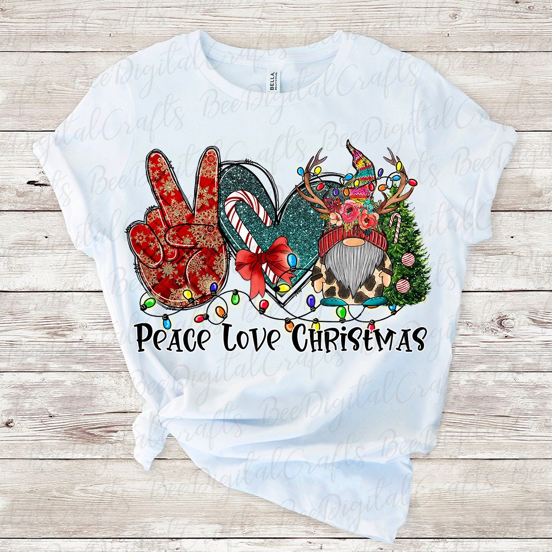 Peace love Christmas sublimation design