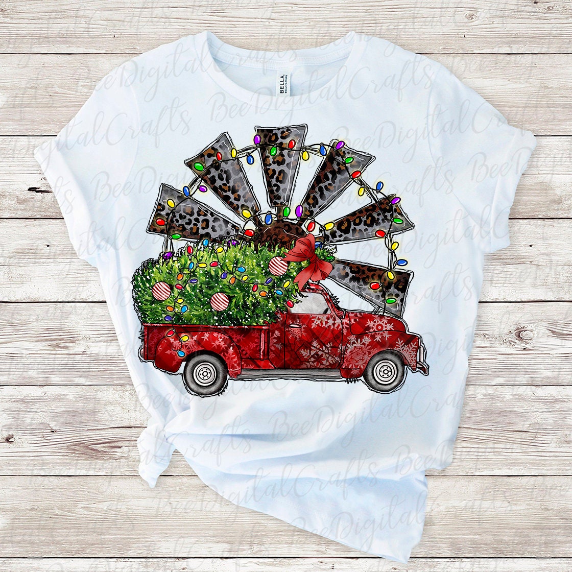 Christmas in small town sublimation design