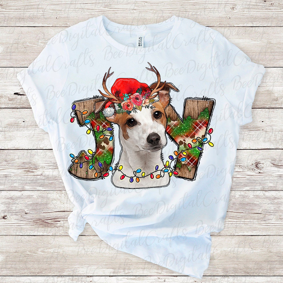 Christmas Joy jack russel terrier sublimation design