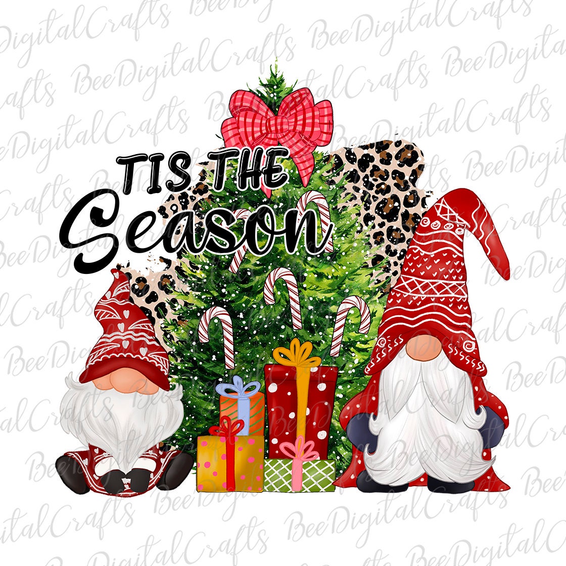 Tis the season gnome sublimation design