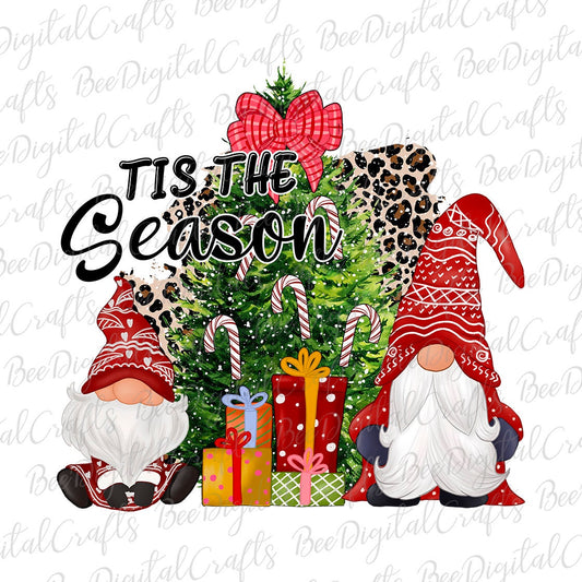 Tis the season gnome sublimation design